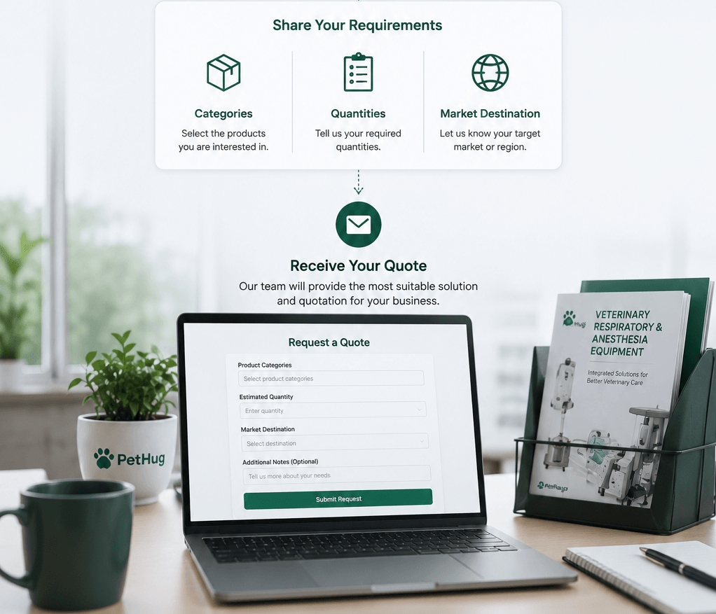 PetHug quote planning for veterinary equipment buyers