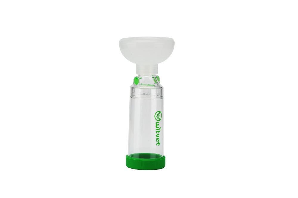 green Witvit Pet Aerosol Chamber for Cats & Dogs