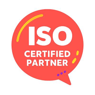 ISO 9001 certified manufacturing partner badge