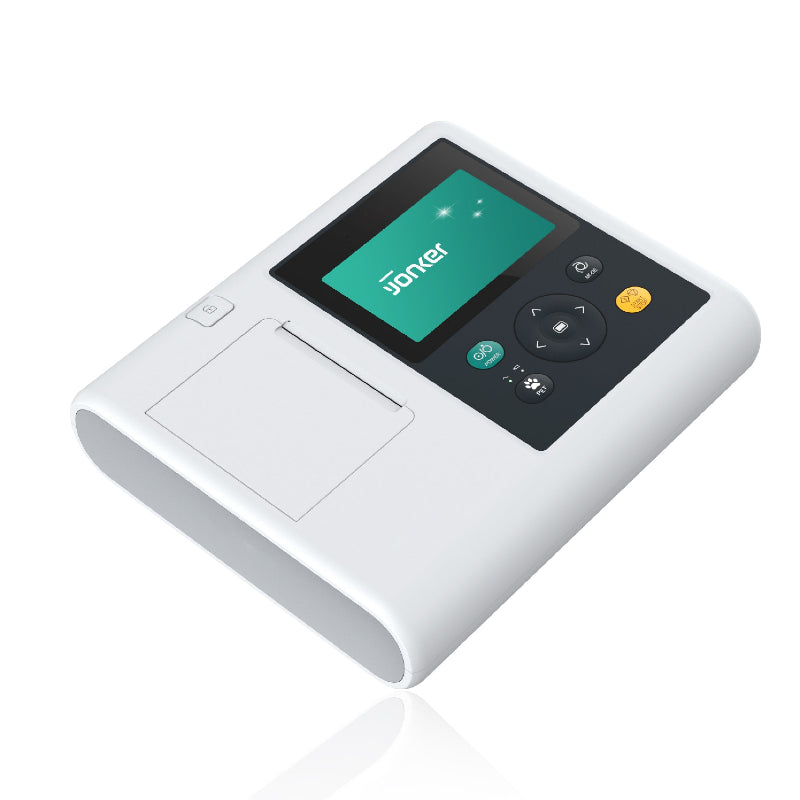 The PE-VE3B is a professional veterinary ECG machine providing accurate cardiac diagnostics. Features include a high-resolution display and automated analysis.